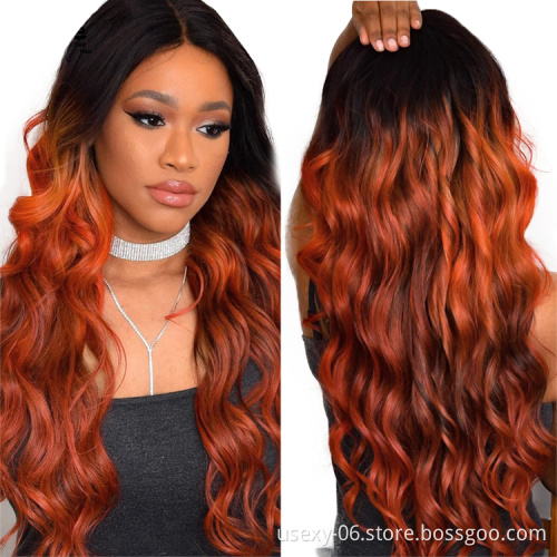 T1B/350 Body Wave Bundles Pre Colored Orange Golden Blonde Virgin Raw Indian Human Bundle Hair Vendors